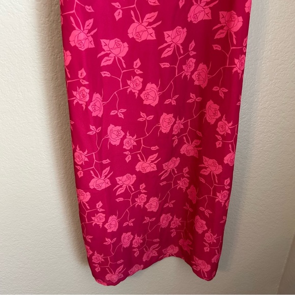 NWT, Shades of Rose Women’s Floral Phoenix Asymmetrical Neck Pink Midi Dress, S - Picture 5 of 11
